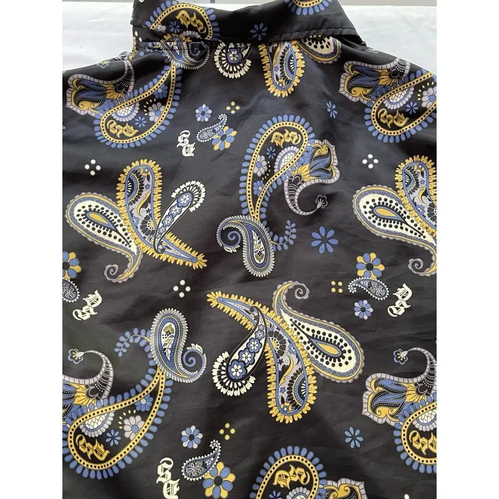 Dogg Supply Snoop Dogg Paisley Satin Pajama Set Womens Small 2-Piece